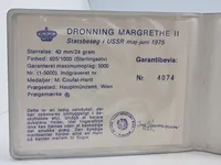 Original dansk sterlingsølv mønt - statsbesøg i USSR