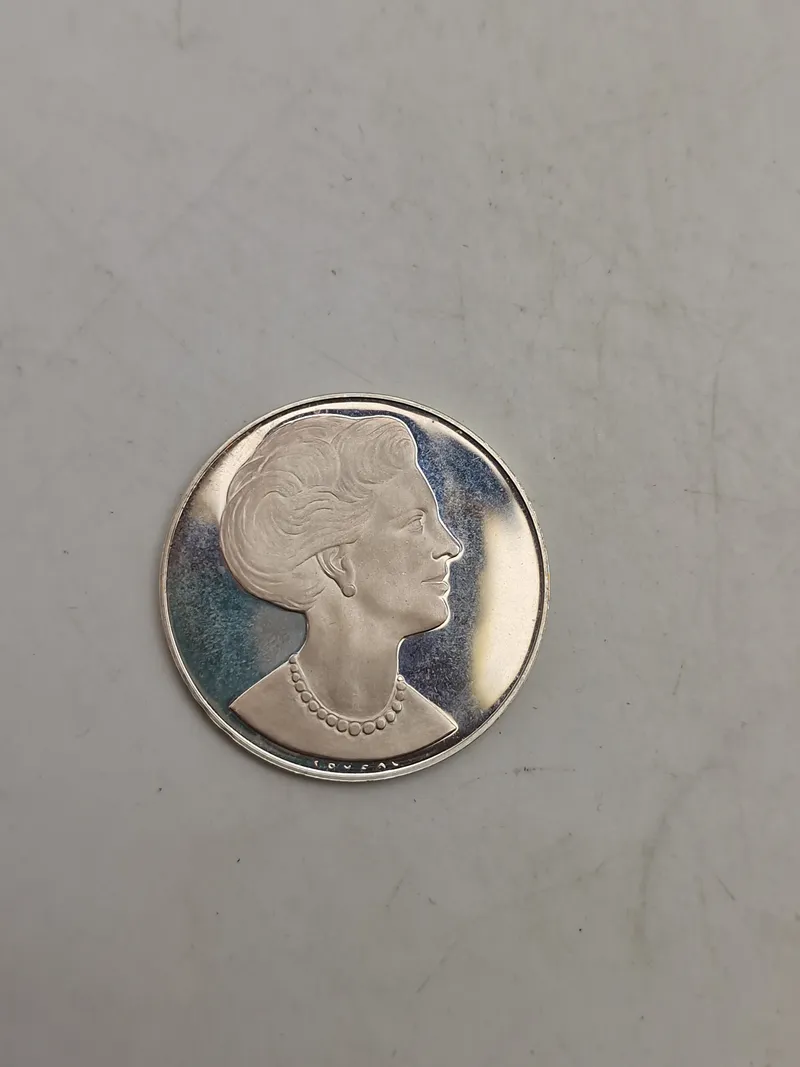 Original dansk sterlingsølv mønt - statsbesøg i USSR