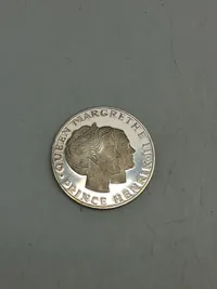 Original dansk sterlingsølv mønt - Det royale besøg i Storbritannien