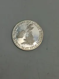 Original dansk sterlingsølv mønt - Det royale besøg i Storbritannien