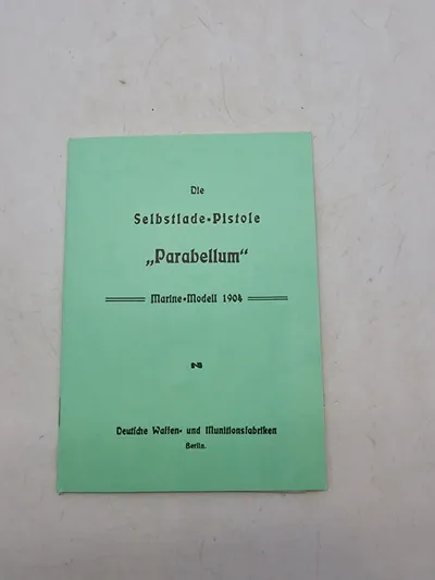 Instruktions manual for Luger marine model 1904 - genoptryk