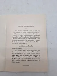 Instruktions manual for Luger marine model 1904 - genoptryk