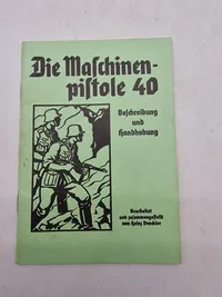 Tysk instruktions manual for MP40 maskinpistol -genoptryk