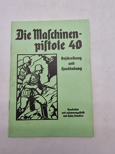 Tysk instruktions manual for MP40 maskinpistol -genoptryk