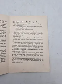 Tysk instruktions manual for MP40 maskinpistol -genoptryk