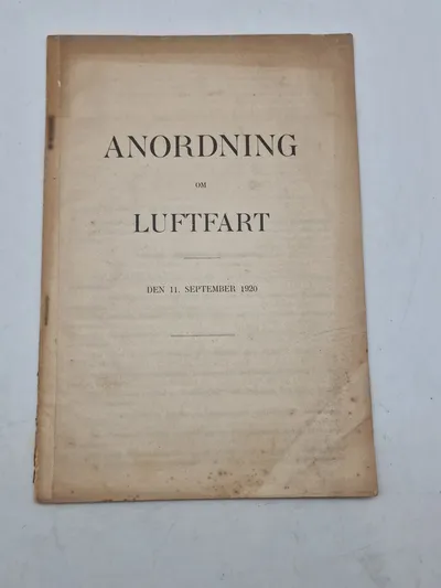 Anordning luftfart - d. 11 sep 1920