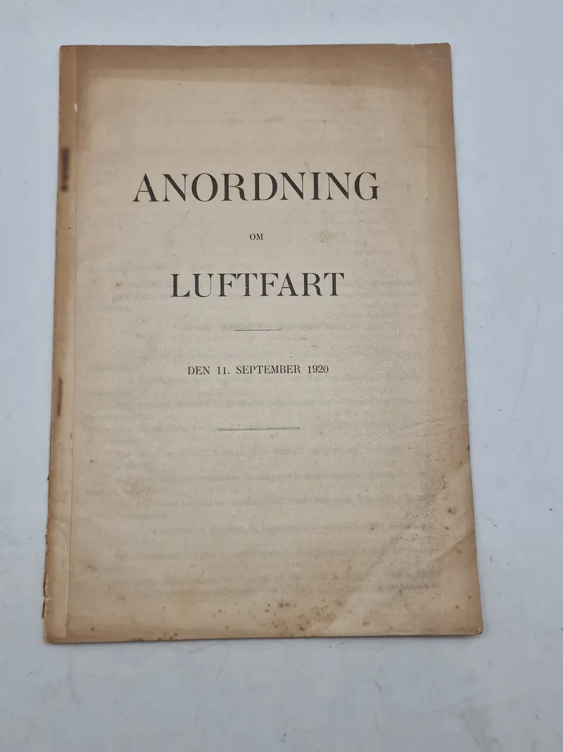 Anordning luftfart - d. 11 sep 1920