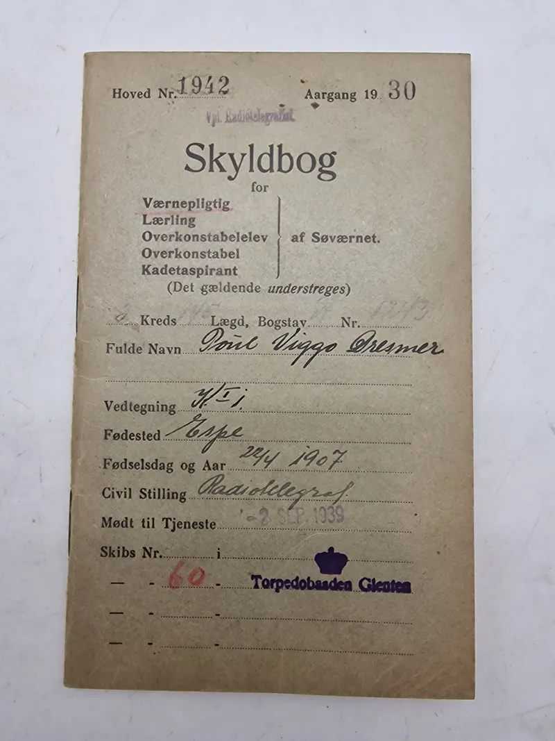Skyldbog Dansk Torpedo båd
