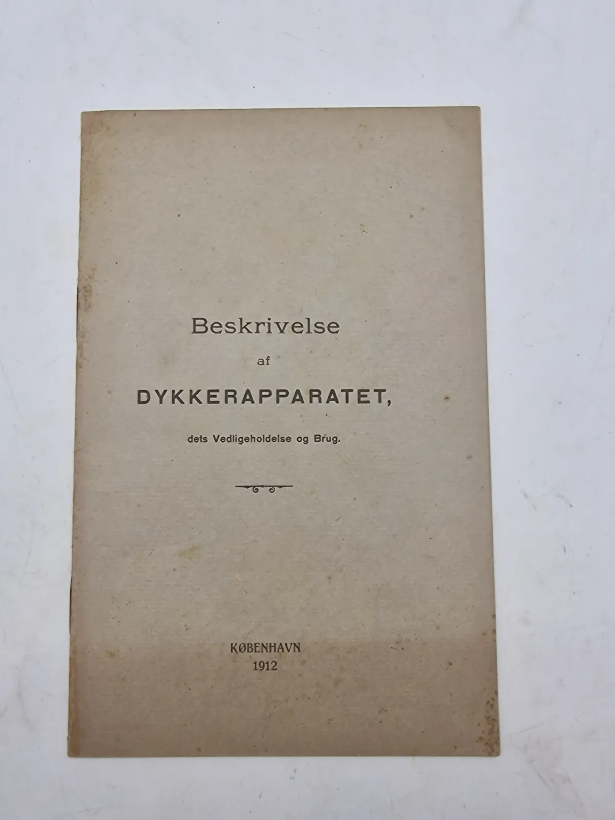 Beskrivelse af dykkerapparatet 1912