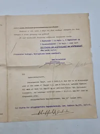 Original faktura sendt fra Handelsbanken til chefen for orlogsværftet i 1921