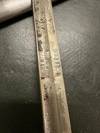 Original Dansk 1899/1904 sabel med pragtklinge med rigsvåben mm.