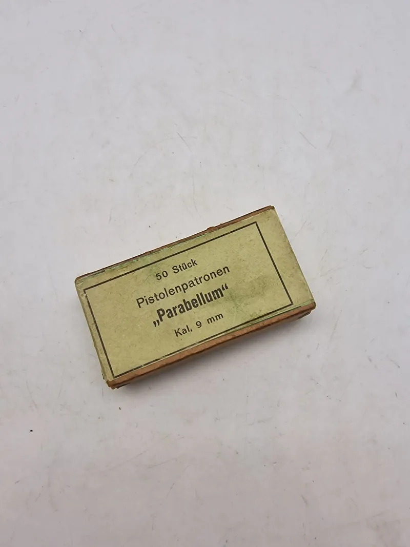 Original æske til 9 mm parabellum patroner - ww2