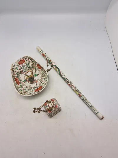 Original antik kinesisk Porcelæns opiums vægt