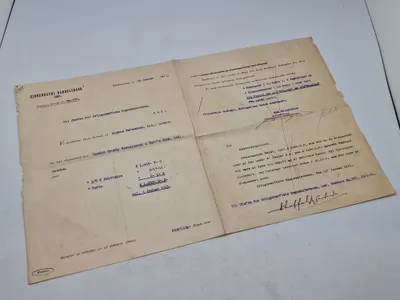 Original faktura sendt fra Handelsbanken til chefen for orlogsværftet i 1921