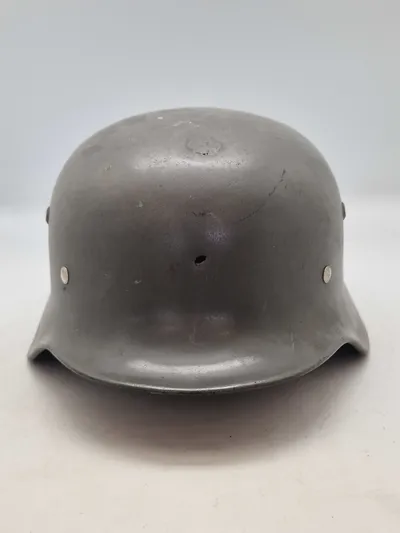 Original tysk M/40 hjelm brugt af brandvæsnet efter krigen