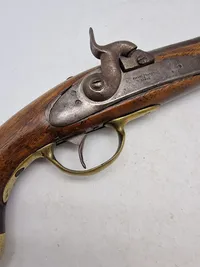 Belgisk militær perkussions rytterpistol, som dansk Ringhanepistol