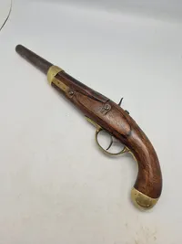 Belgisk militær perkussions rytterpistol, som dansk Ringhanepistol