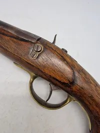 Belgisk militær perkussions rytterpistol, som dansk Ringhanepistol