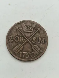 Original svensk 2 øre - 1750