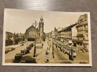 Originalt tysk WWII postkort (Adolf Hitler straße)