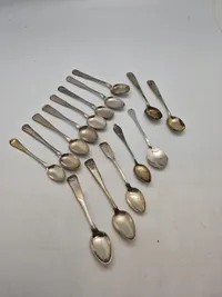 Samling sølvbestik - vægt 191,6 gr