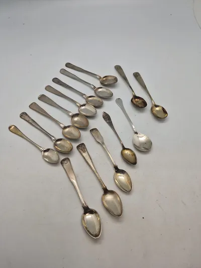 Samling sølvbestik - vægt 191,6 gr