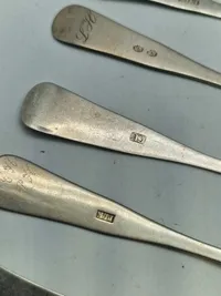 Samling sølvbestik - vægt 191,6 gr