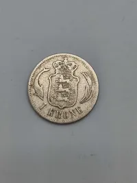 Original dansk 1 krone og 2 krone af sølv