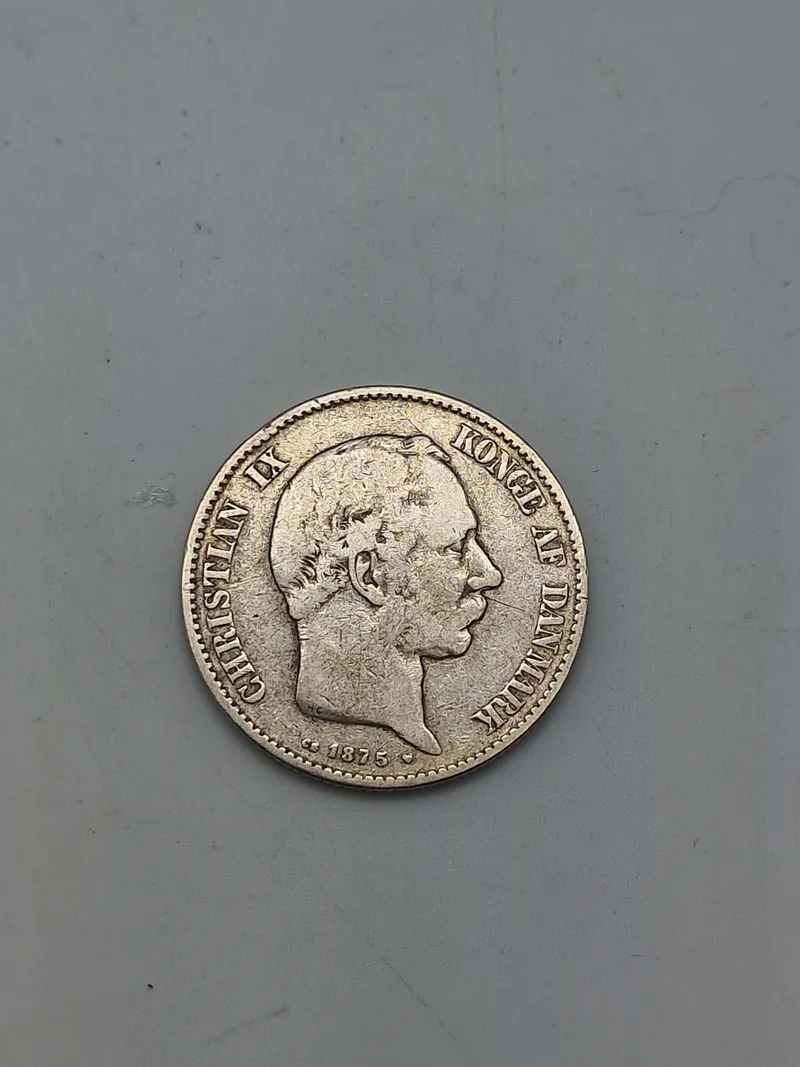 Original dansk 2 krone af sølv - 1875