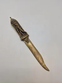 Original VICTORIAN 'SANCTUARY' COMMEMORATIVE BRASS PAPER KNIFE