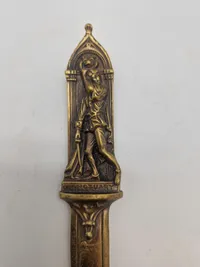Original VICTORIAN 'SANCTUARY' COMMEMORATIVE BRASS PAPER KNIFE