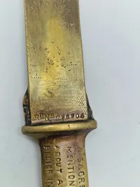 Original VICTORIAN 'SANCTUARY' COMMEMORATIVE BRASS PAPER KNIFE