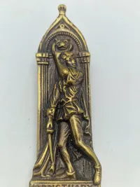 Original VICTORIAN 'SANCTUARY' COMMEMORATIVE BRASS PAPER KNIFE