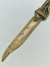 Original VICTORIAN 'SANCTUARY' COMMEMORATIVE BRASS PAPER KNIFE