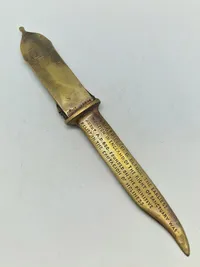 Original VICTORIAN 'SANCTUARY' COMMEMORATIVE BRASS PAPER KNIFE
