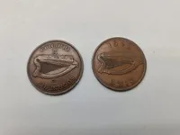 Samling mønter, Irland, England og Australien alle fra før 1945