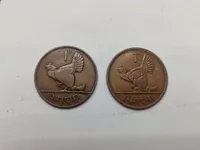 Samling mønter, Irland, England og Australien alle fra før 1945