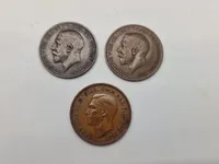 Samling mønter, Irland, England og Australien alle fra før 1945