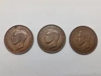 Samling mønter, Irland, England og Australien alle fra før 1945
