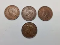 Samling mønter, Irland, England og Australien alle fra før 1945