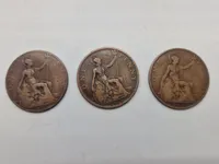 Samling mønter, Irland, England og Australien alle fra før 1945