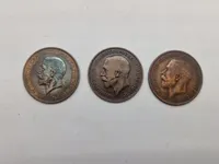 Samling mønter, Irland, England og Australien alle fra før 1945