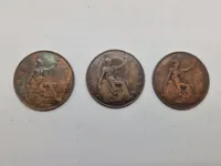 Samling mønter, Irland, England og Australien alle fra før 1945
