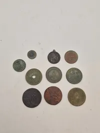 Samling originale danske mønter bl.a. skillingsmønter