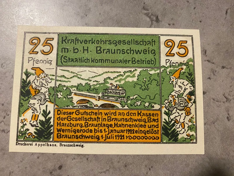 Original tysk Notgeld pengeseddel
