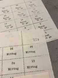 Originale tyske rationeringsmærker brugt i kz-Lejre som buchenwald, Auwitsch mm.