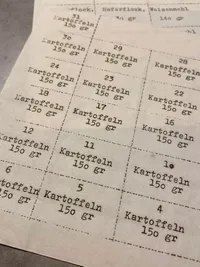 Originale tyske rationeringsmærker brugt i kz-Lejre som buchenwald, Auwitsch mm.