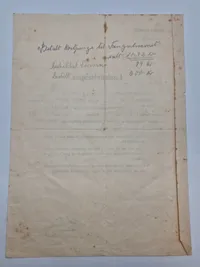 Sjældent originalt løsladelsespas mm fra Faarhuslejren på Andreas Andresen straffet for Forræderi og anden landsskadelig Virksomhed