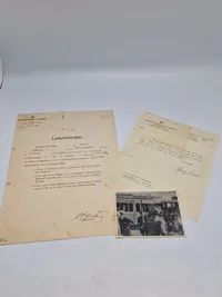 Sjældent originalt løsladelsespas mm fra Faarhuslejren på Andreas Andresen straffet for Forræderi og anden landsskadelig Virksomhed