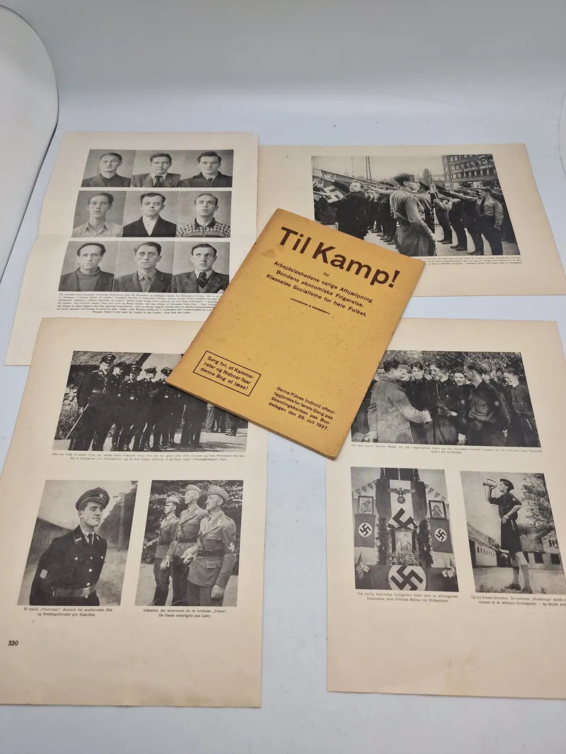 Originalt dansk ww2 lot bl.a. med dansk nazistisk propaganda hæfte